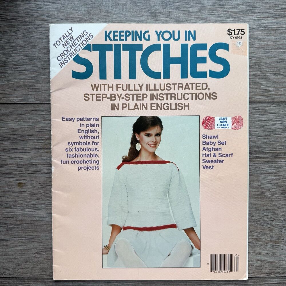 Crochet Pattern Booklet Vest Shawl Baby Set Afghan Scarf Keeping You In Stitches